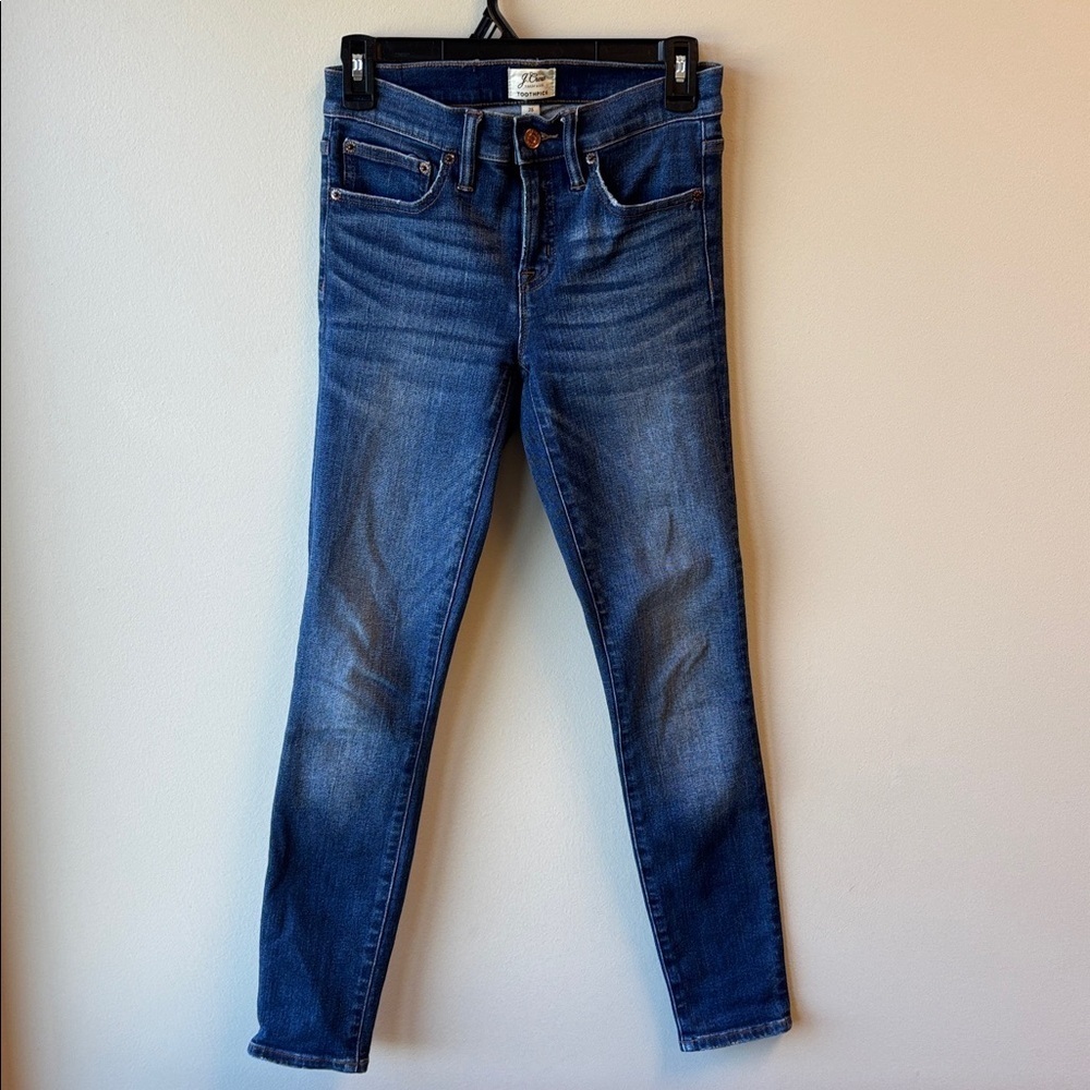 J. Crew Dark Blue Toothpick Jeans 25